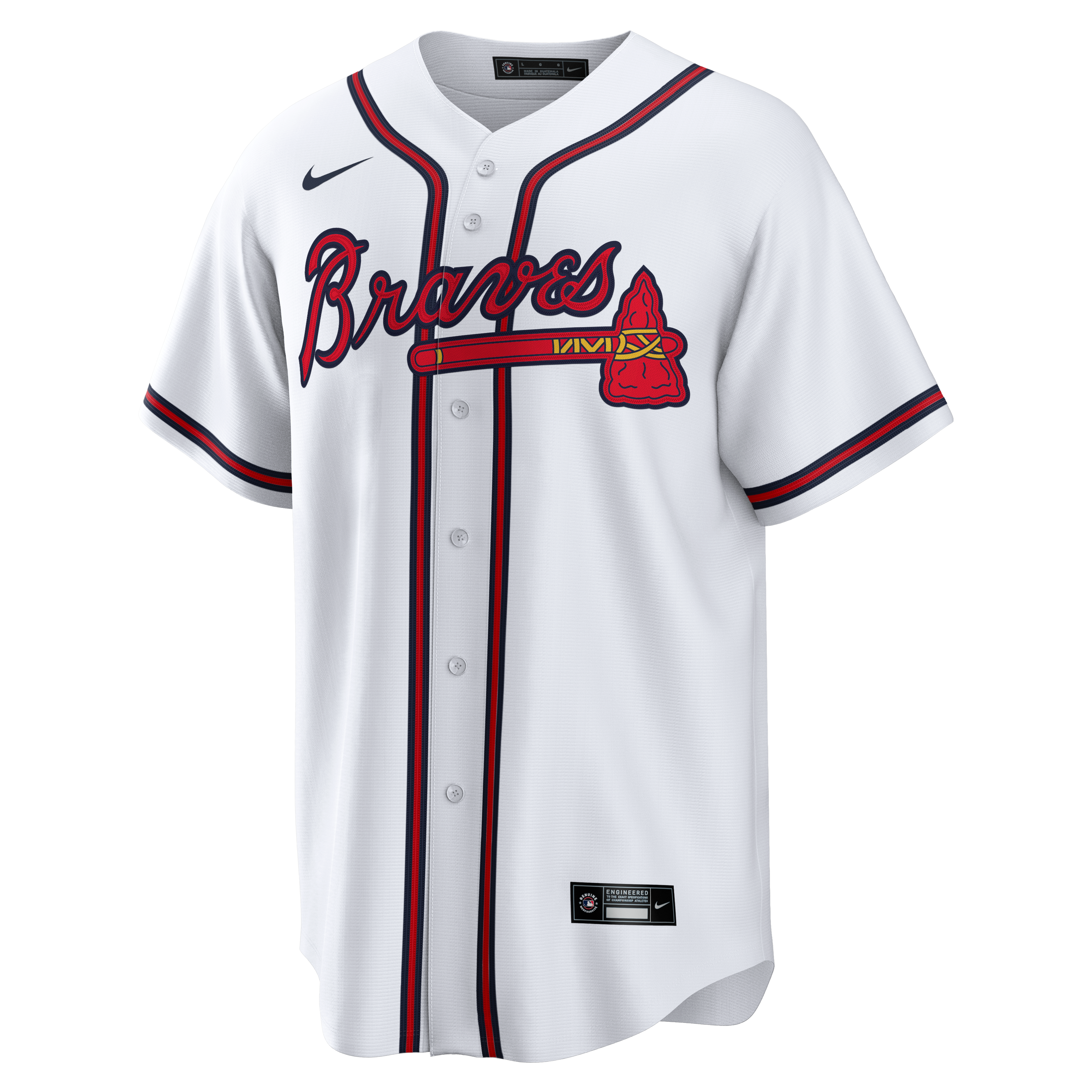 Men's Atlanta Braves Nike White Home Big & Tall Replica Jersey - 3