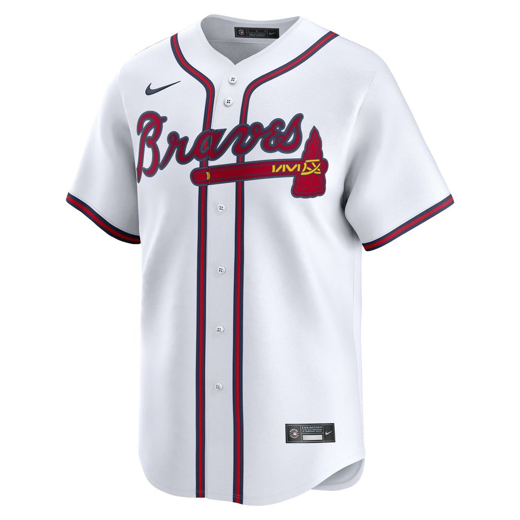 Men's Atlanta Braves Nike White Home Limited Custom Jersey - 3