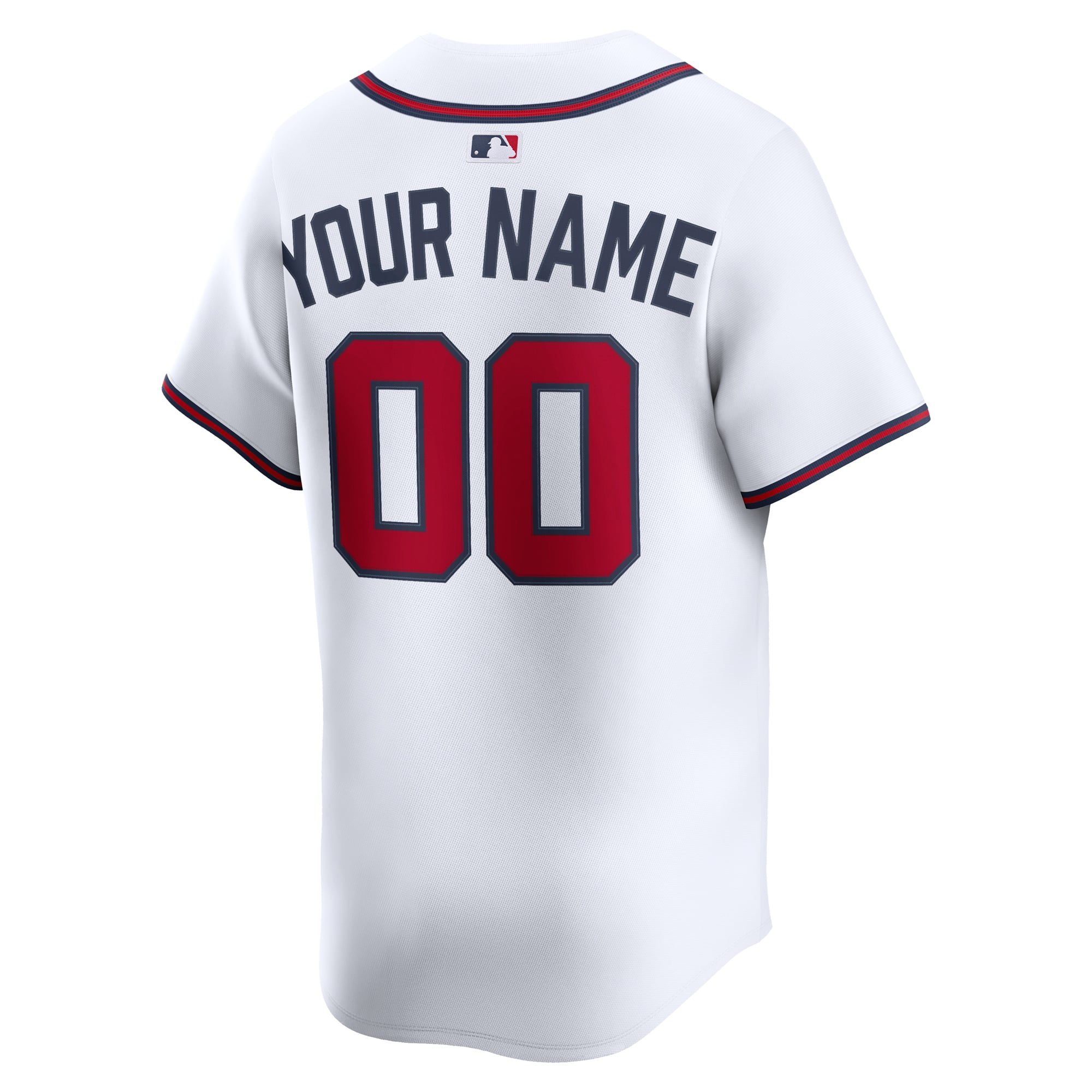 Men's Atlanta Braves Nike White Home Limited Custom Jersey - 4