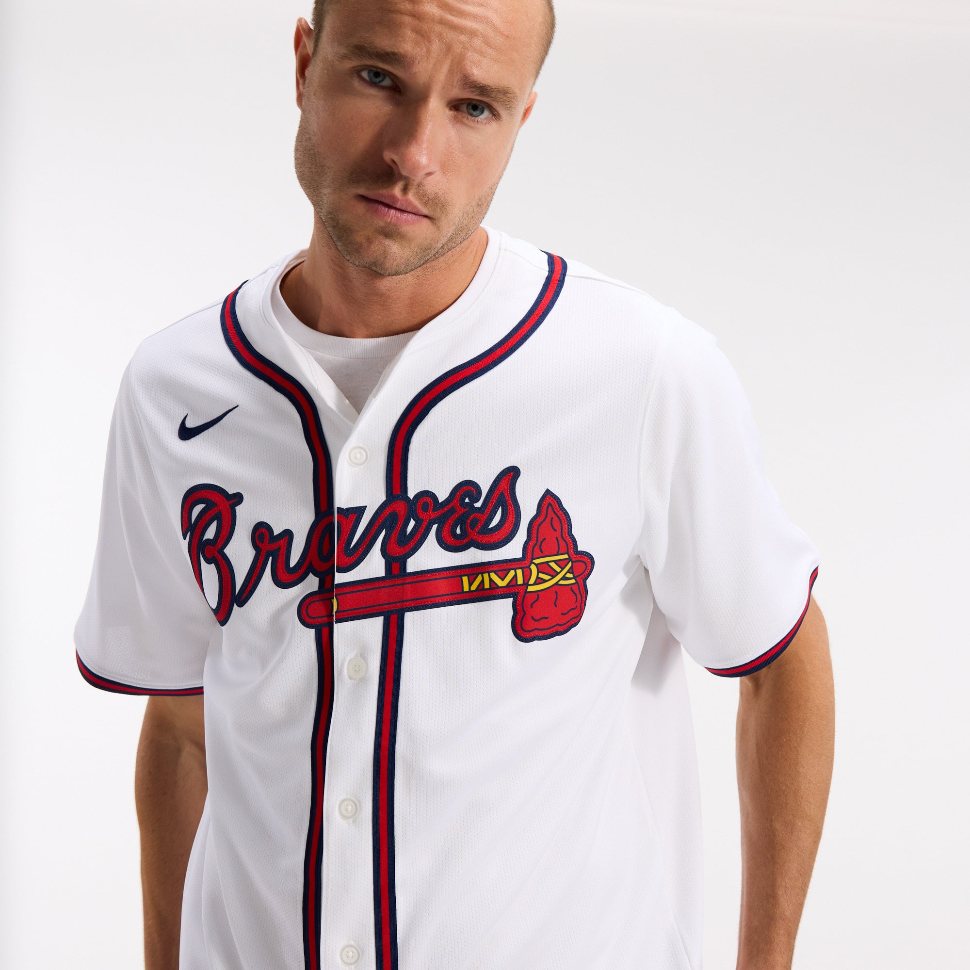 Men's Atlanta Braves Nike White Home Limited Jersey - 10