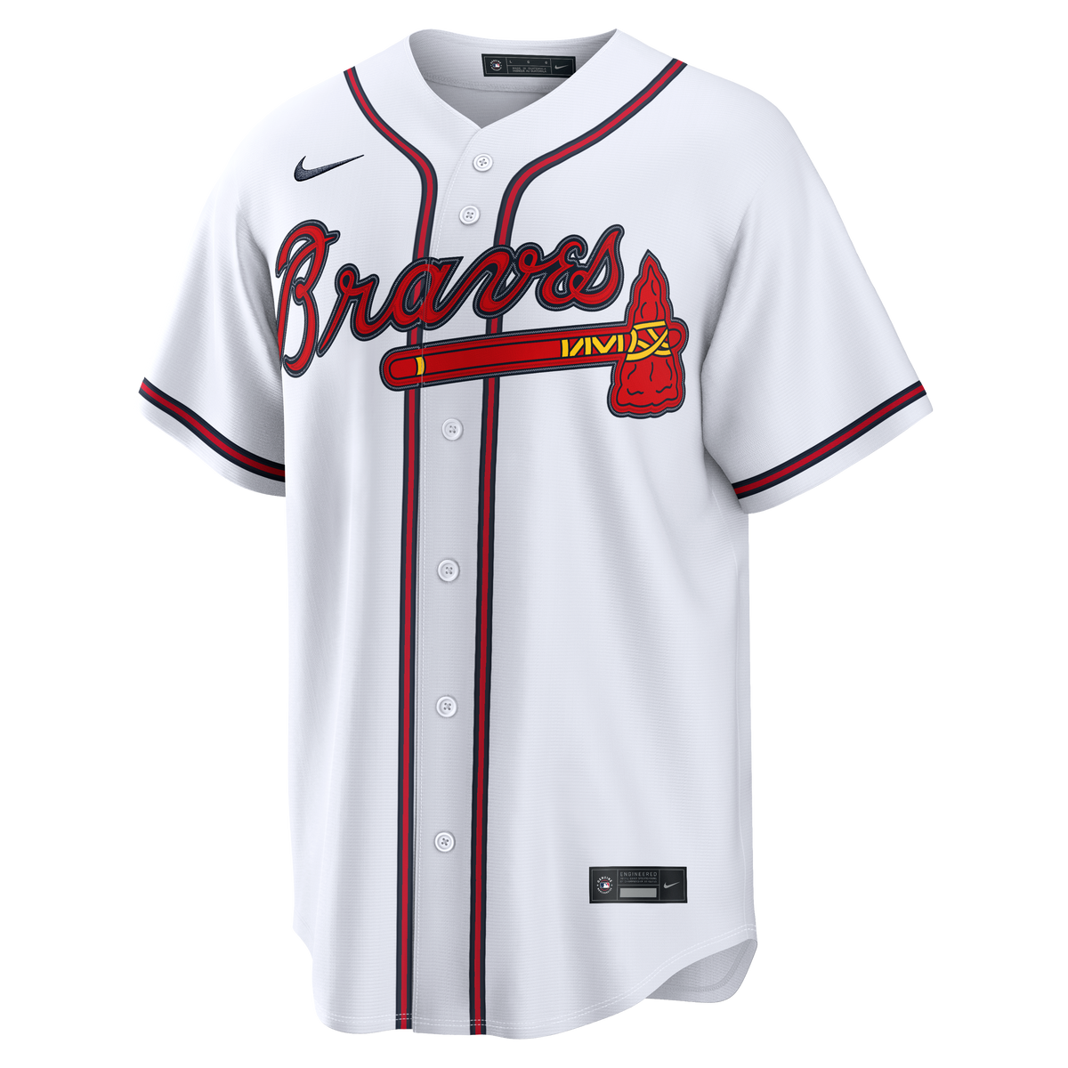 Men's Atlanta Braves Nike White Home Replica Custom Jersey - 3