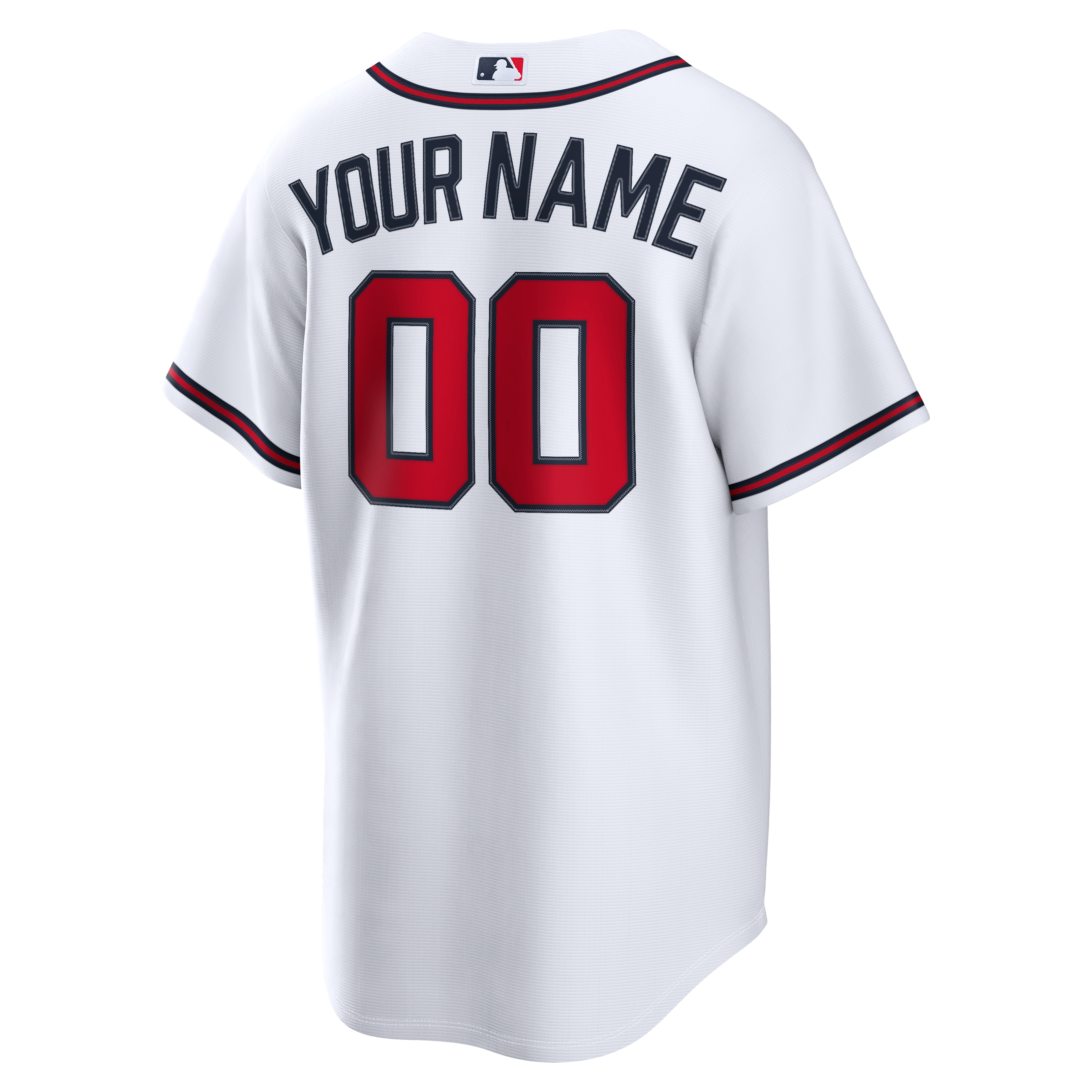Men's Atlanta Braves Nike White Home Replica Custom Jersey - 4