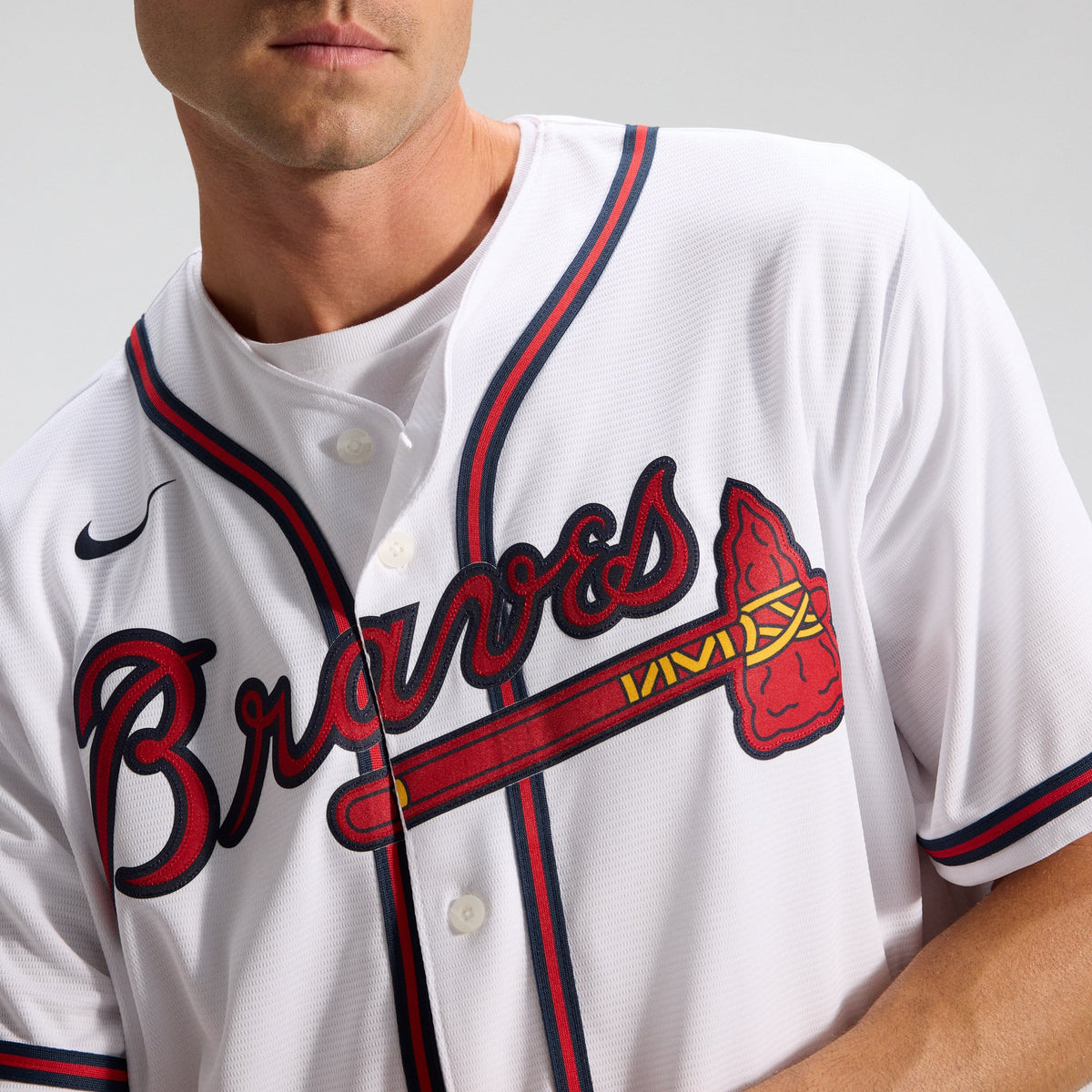 Men's Atlanta Braves Nike White Home Replica Team Jersey - 10