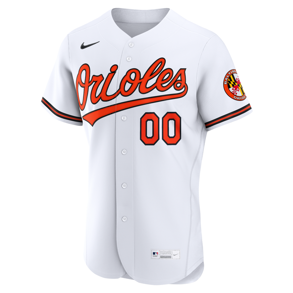Men's Baltimore Orioles Nike White Home Authentic Custom Jersey - 3