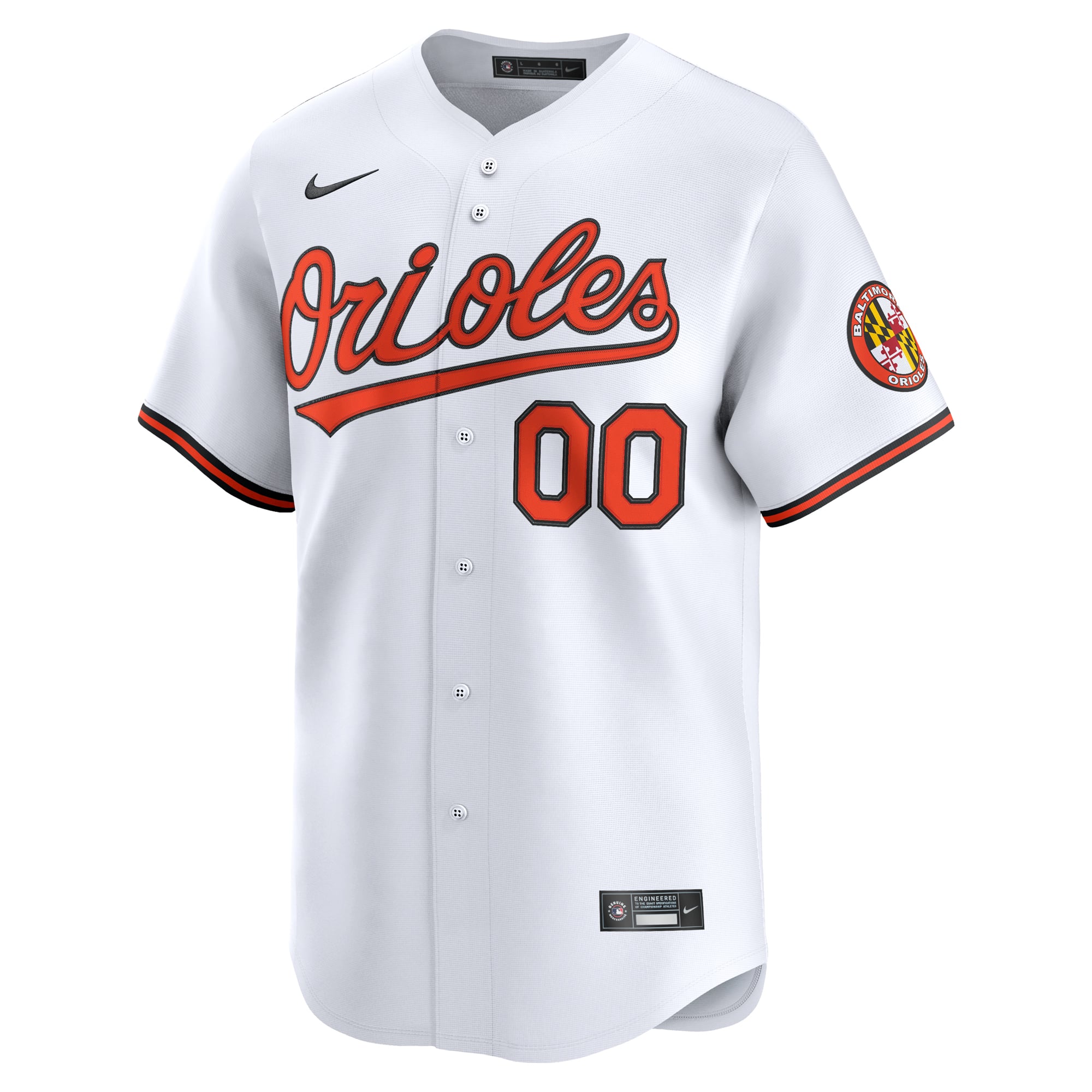 Men's Baltimore Orioles Nike White Home Limited Custom Jersey - 3