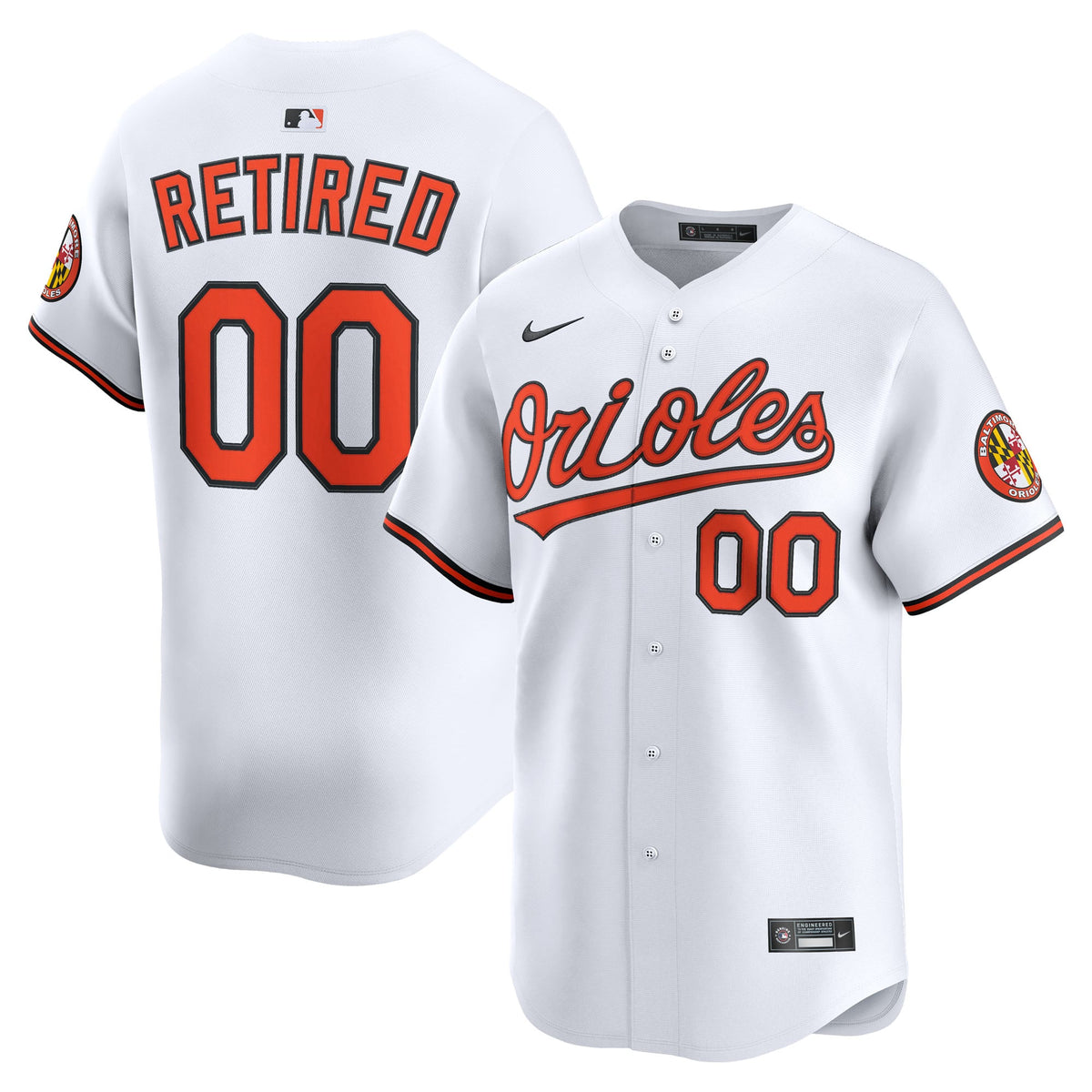 Men's Baltimore Orioles Nike White Home Limited Pick-A-Player Retired Roster Jersey