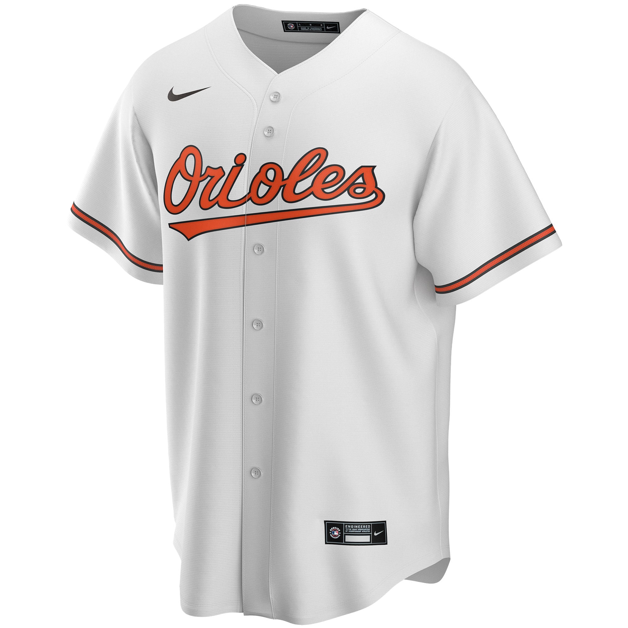 Men's Baltimore Orioles Nike White Home Replica Custom Jersey - 3