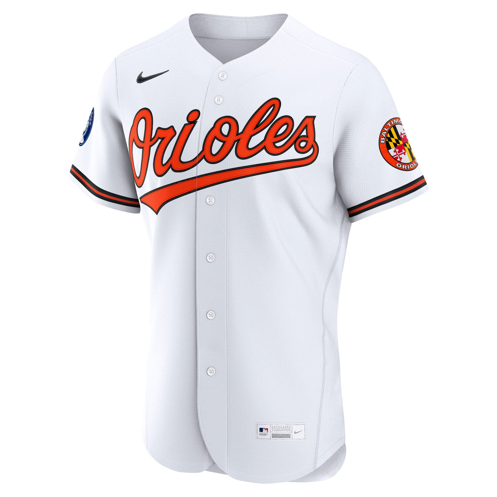 Men's Baltimore Orioles Nike White Home Sponsor Patch Authentic Jersey - 3