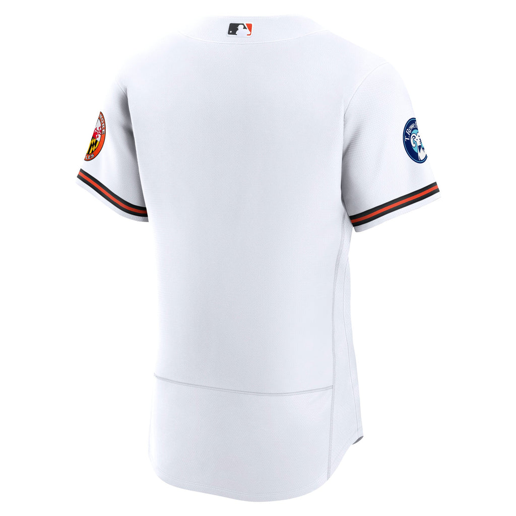 Men's Baltimore Orioles Nike White Home Sponsor Patch Authentic Jersey - 4
