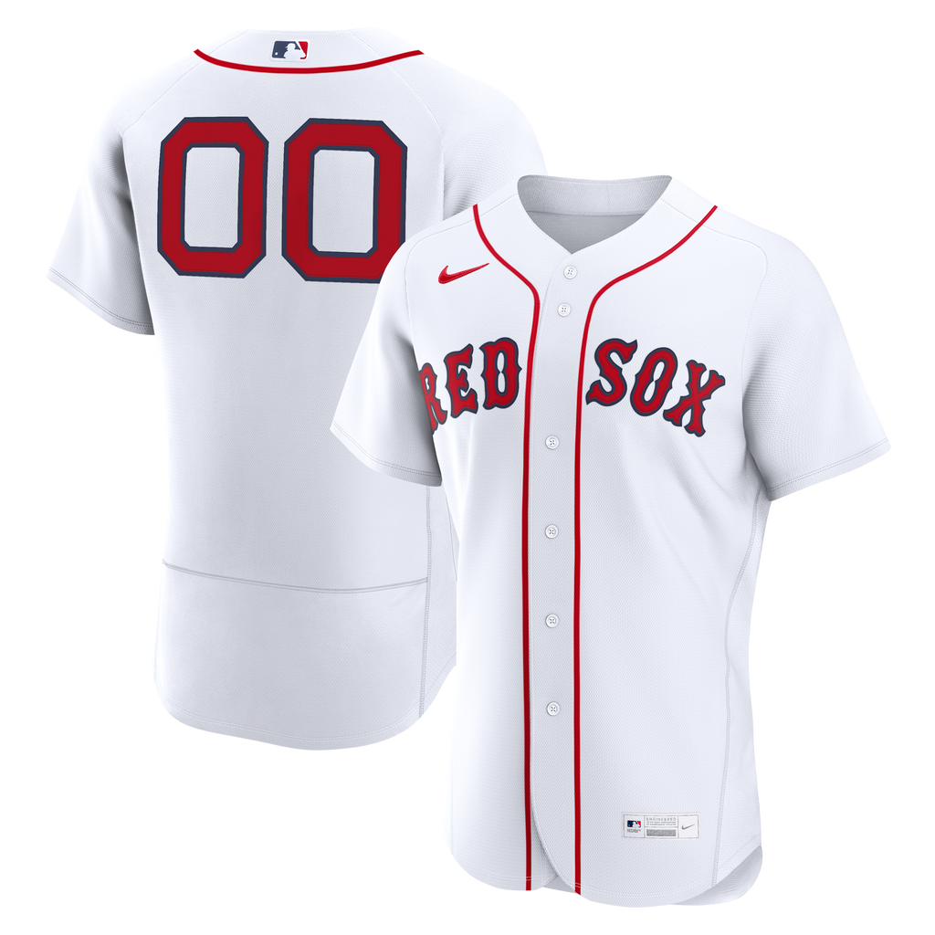 Men's Boston Red Sox Nike White Home Authentic Custom Jersey - 2
