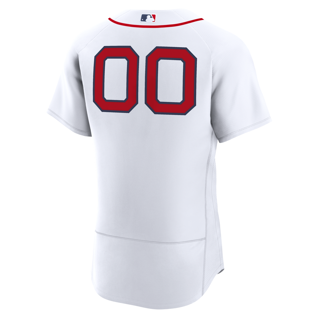 Men's Boston Red Sox Nike White Home Authentic Custom Jersey - 4