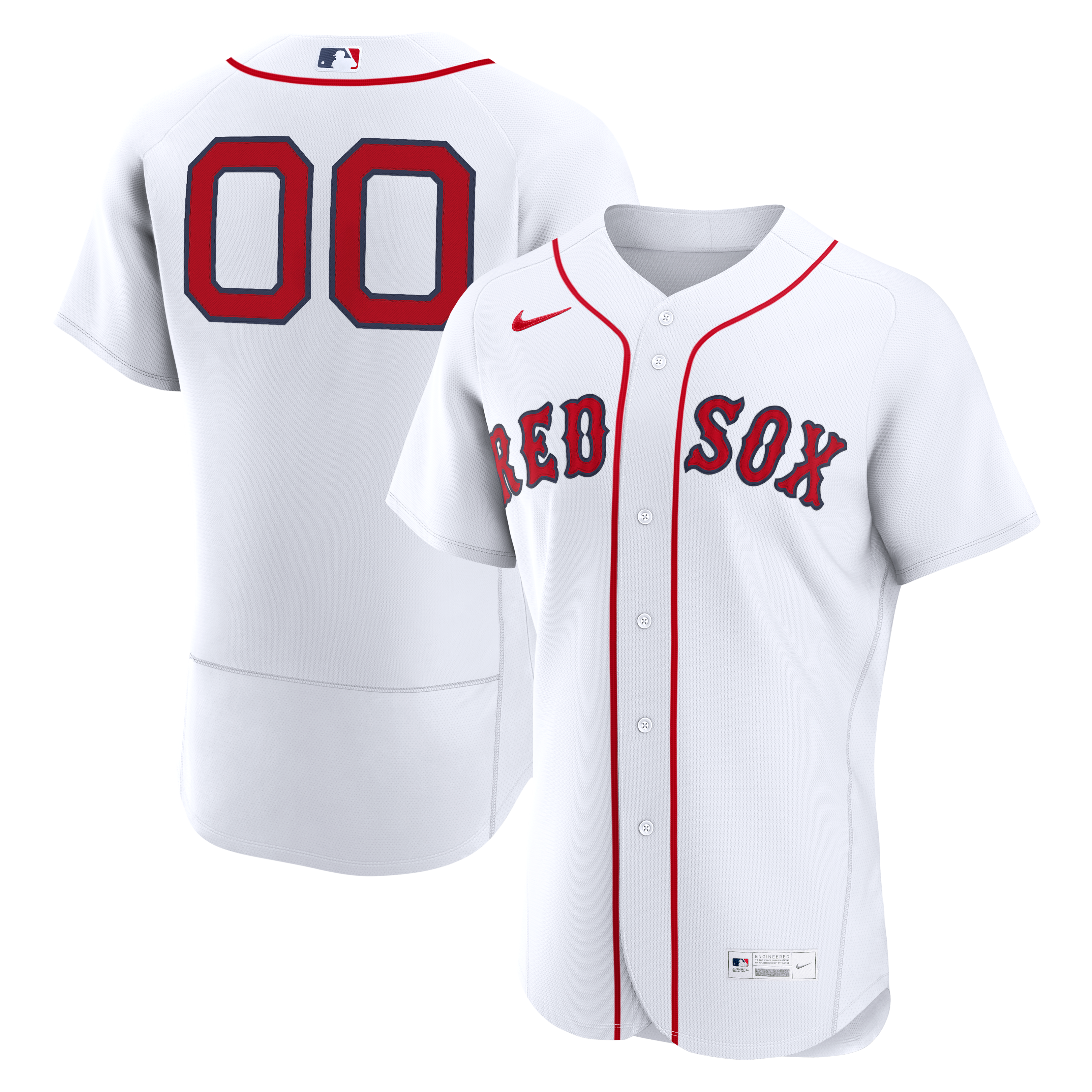 Men's Boston Red Sox Nike White Home Authentic Custom Jersey