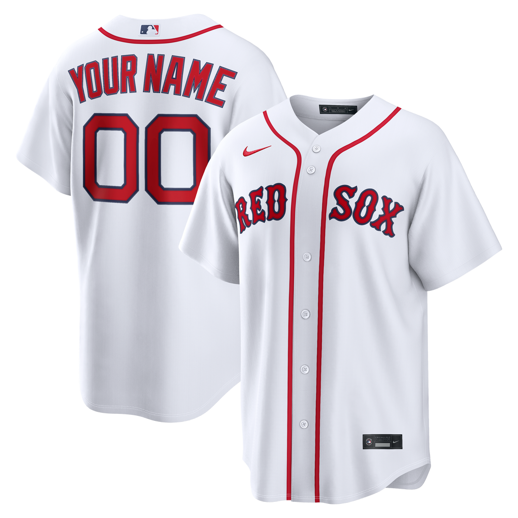 Men's Boston Red Sox Nike White Home Replica Custom Jersey - 2