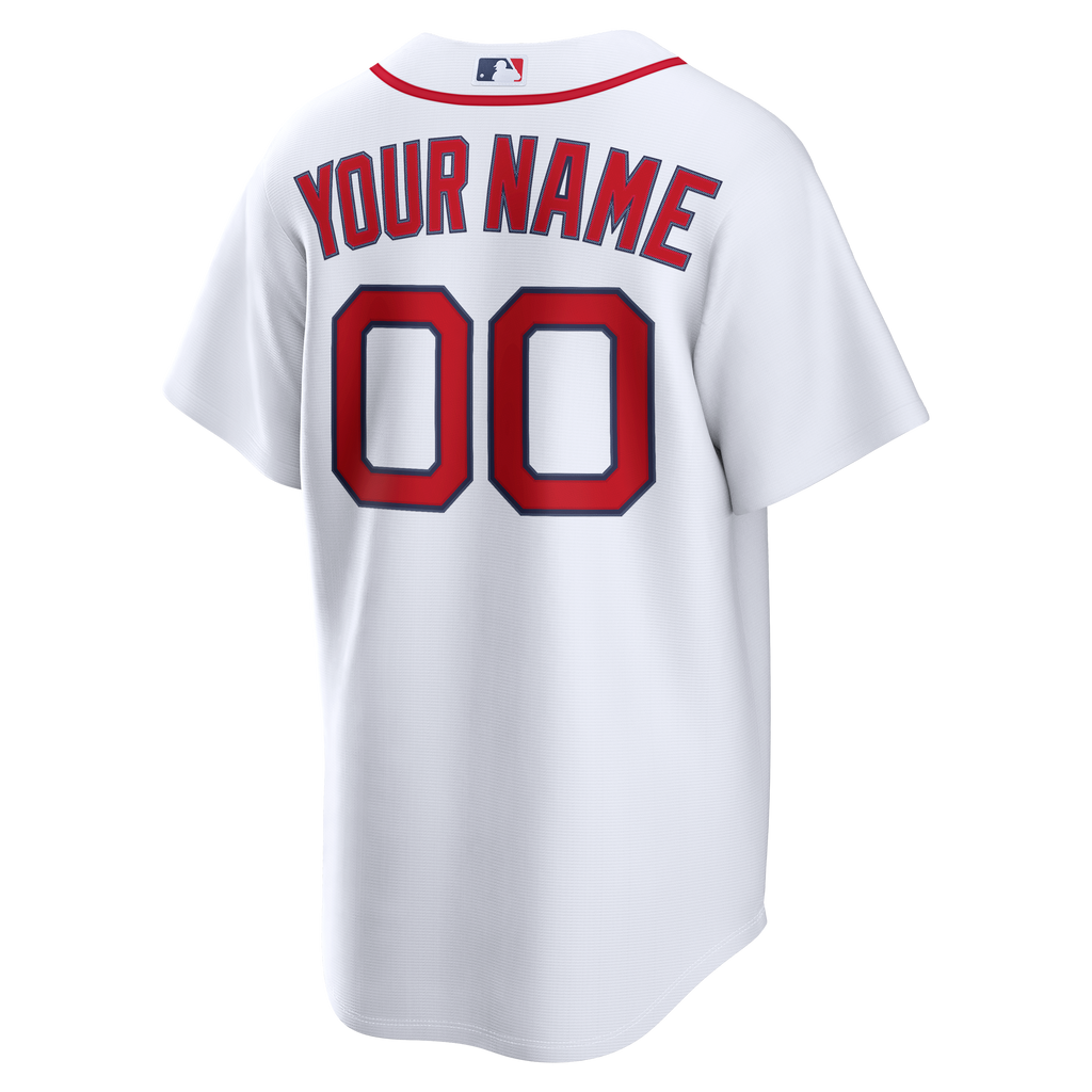 Men's Boston Red Sox Nike White Home Replica Custom Jersey - 4