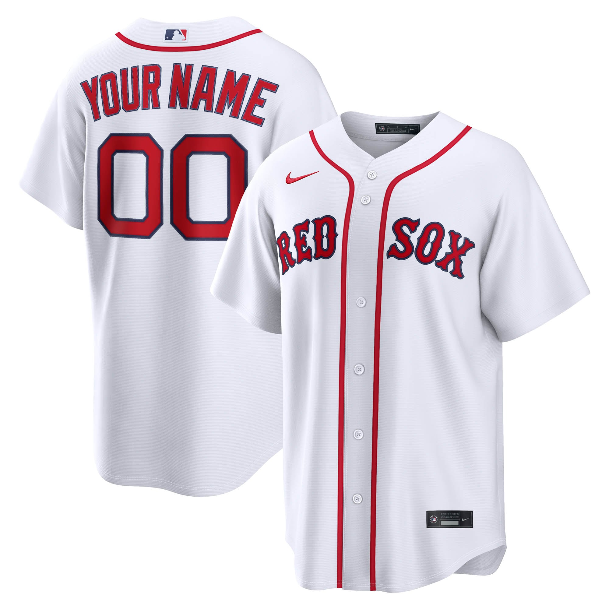 Men's Boston Red Sox Nike White Home Replica Custom Jersey