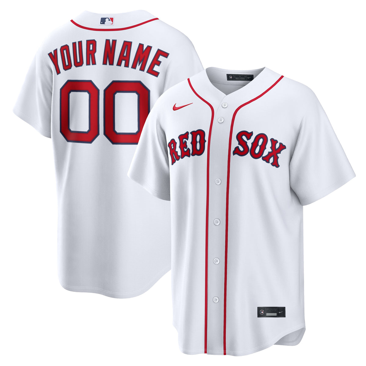 Men's Boston Red Sox Nike White Home Stadium Custom Jersey - 2