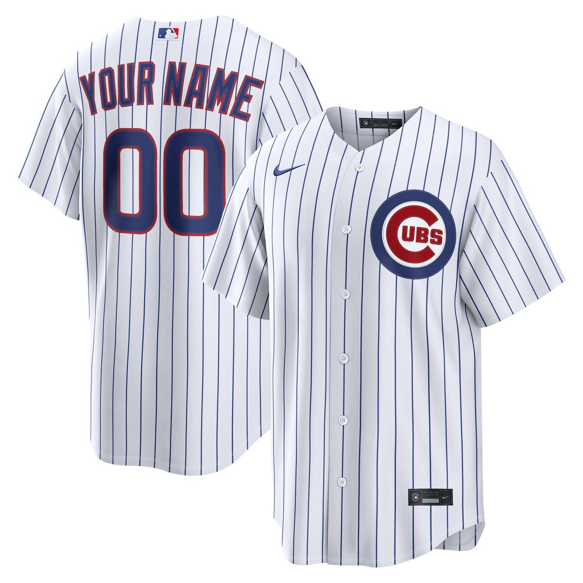 Men's Chicago Cubs Nike White Home Replica Custom Jersey - 2