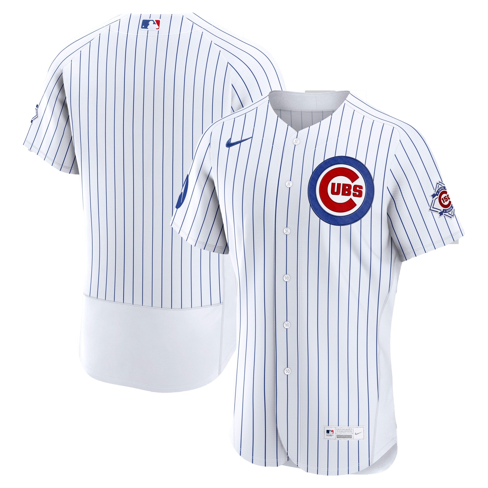 Men's Chicago Cubs Nike White Home Sponsor Patch Authentic Jersey - 2