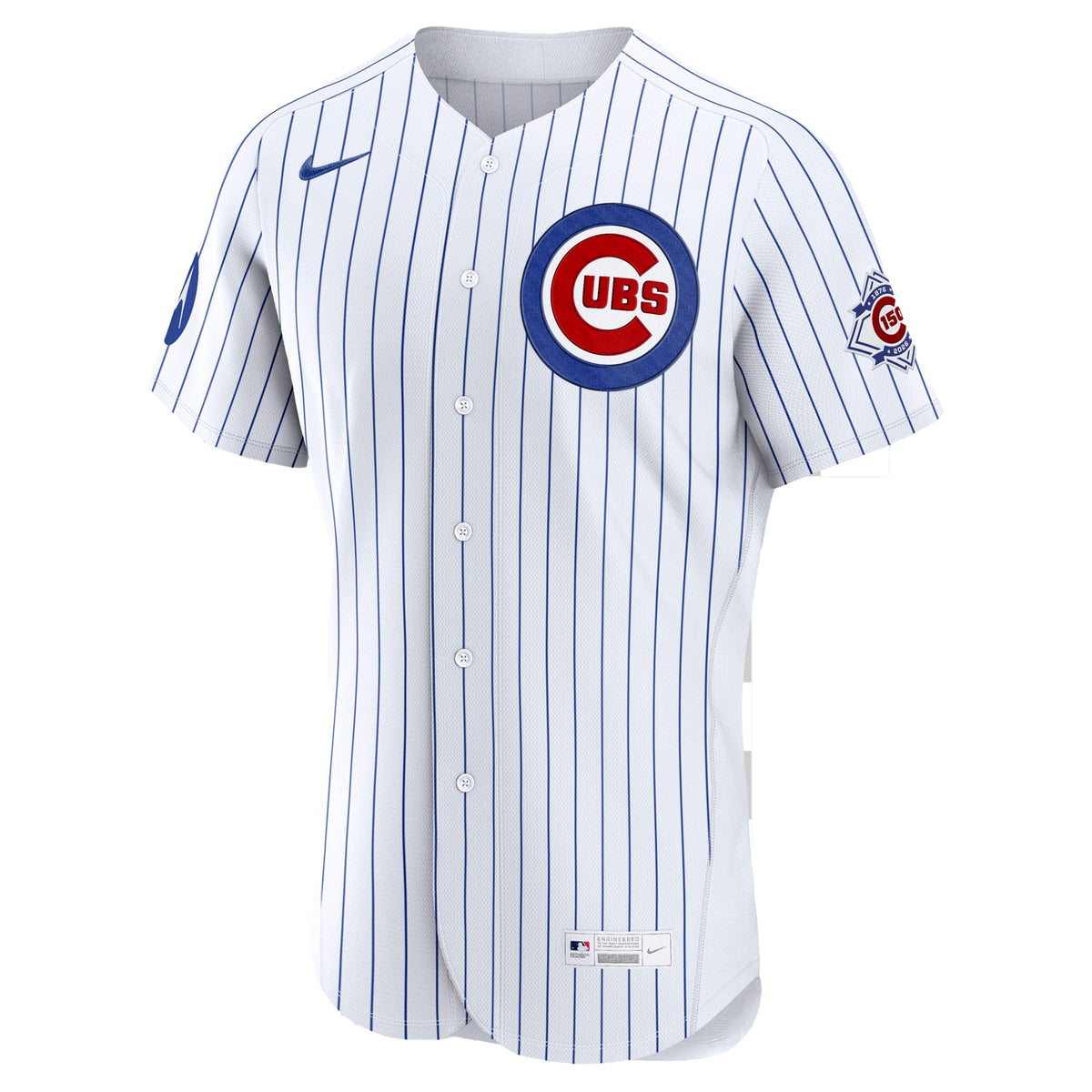 Men's Chicago Cubs Nike White Home Sponsor Patch Authentic Jersey - 3