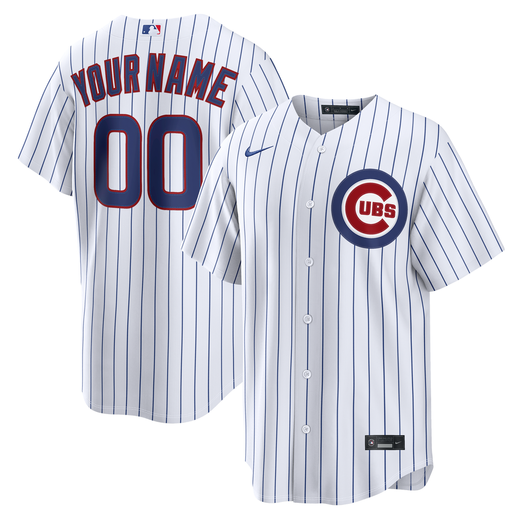 Men's Chicago Cubs Nike White Home Stadium Custom Jersey - 2