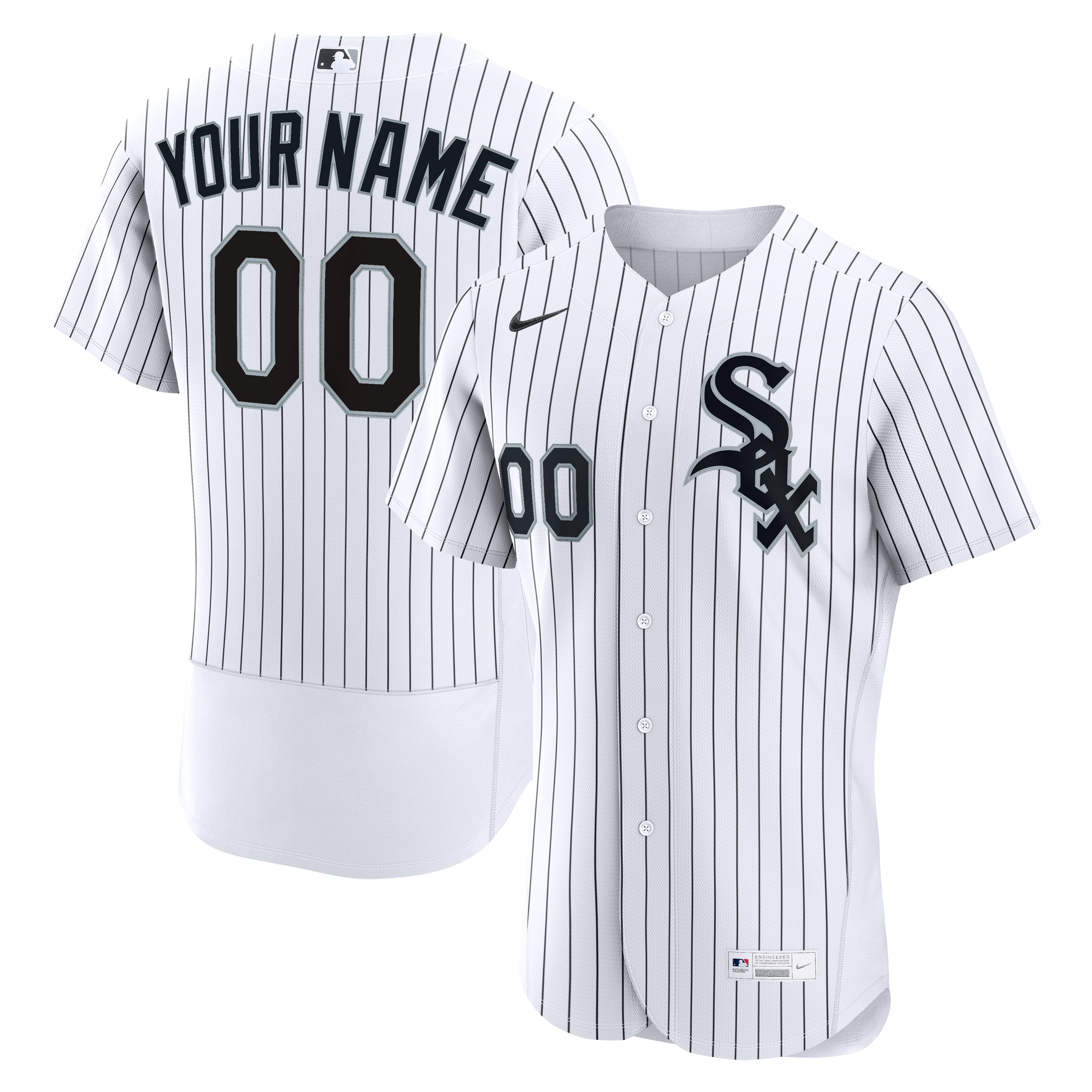 Men's Chicago White Sox Nike White Home Authentic Custom Jersey - 2