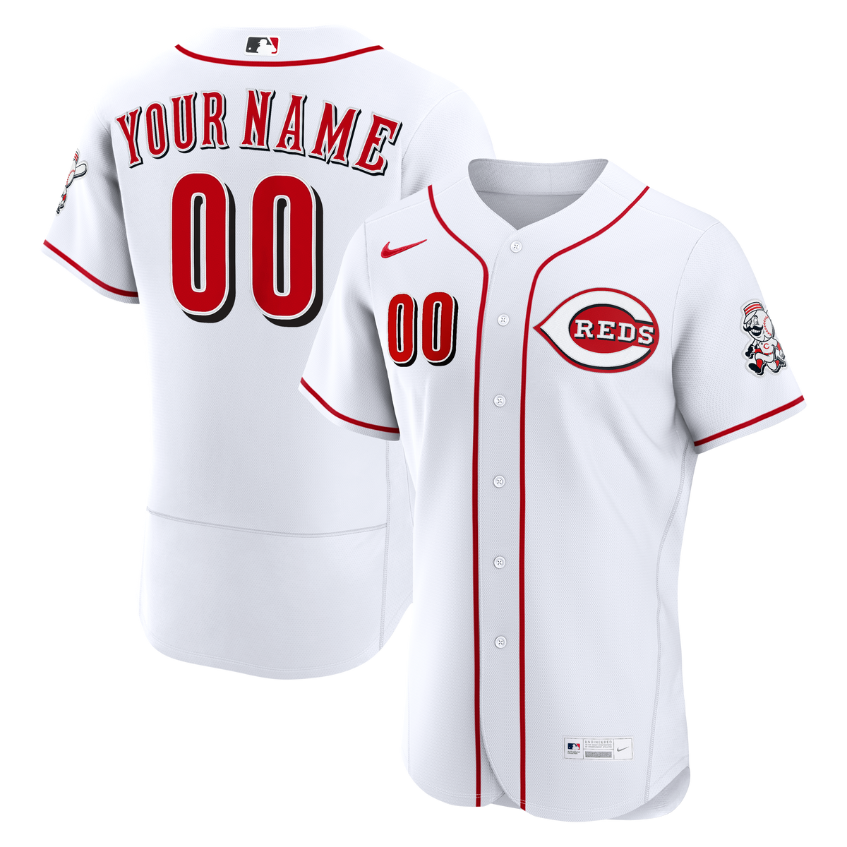 Men's Cincinnati Reds Nike White Home Authentic Custom Jersey