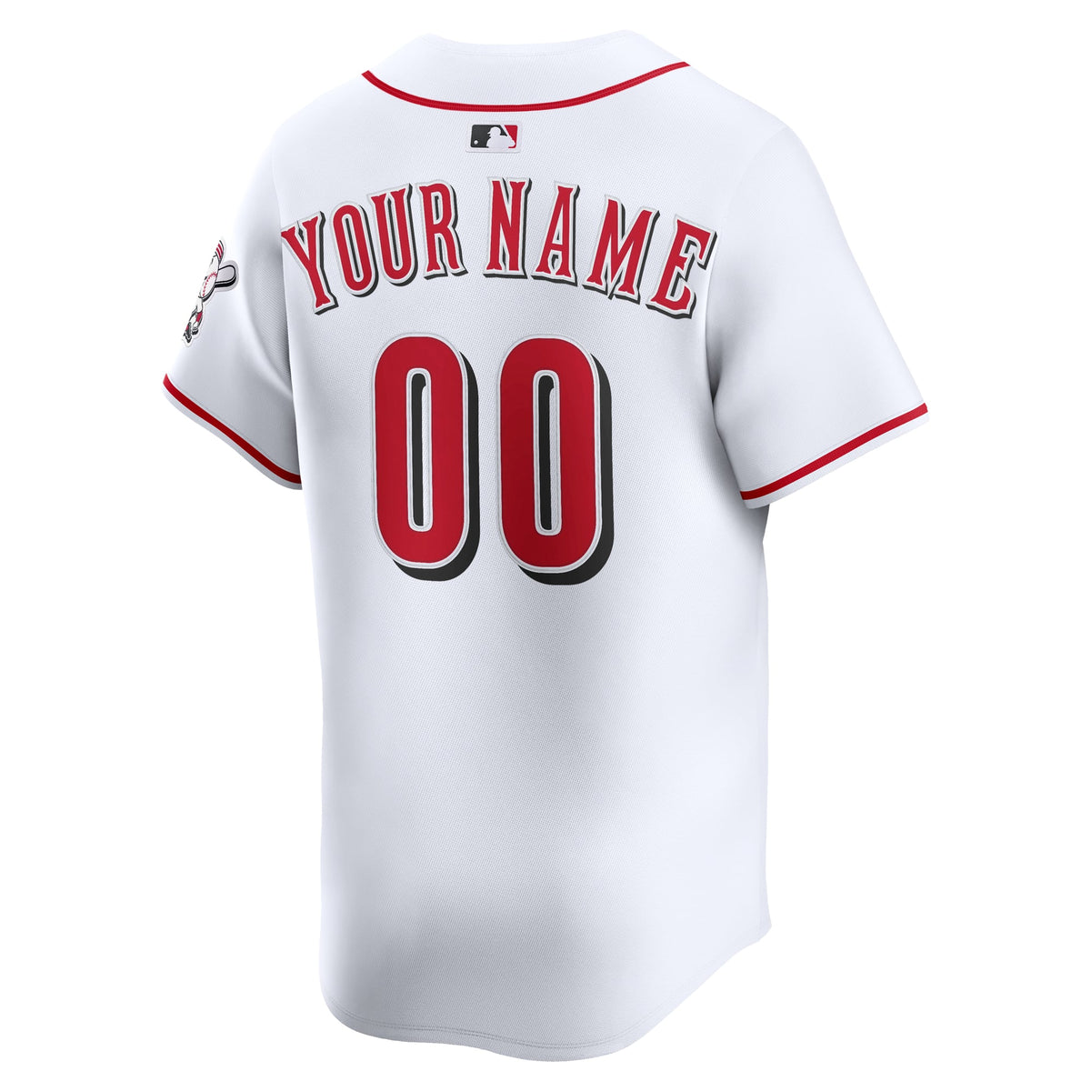 Men's Cincinnati Reds Nike White Home Limited Custom Jersey - 4