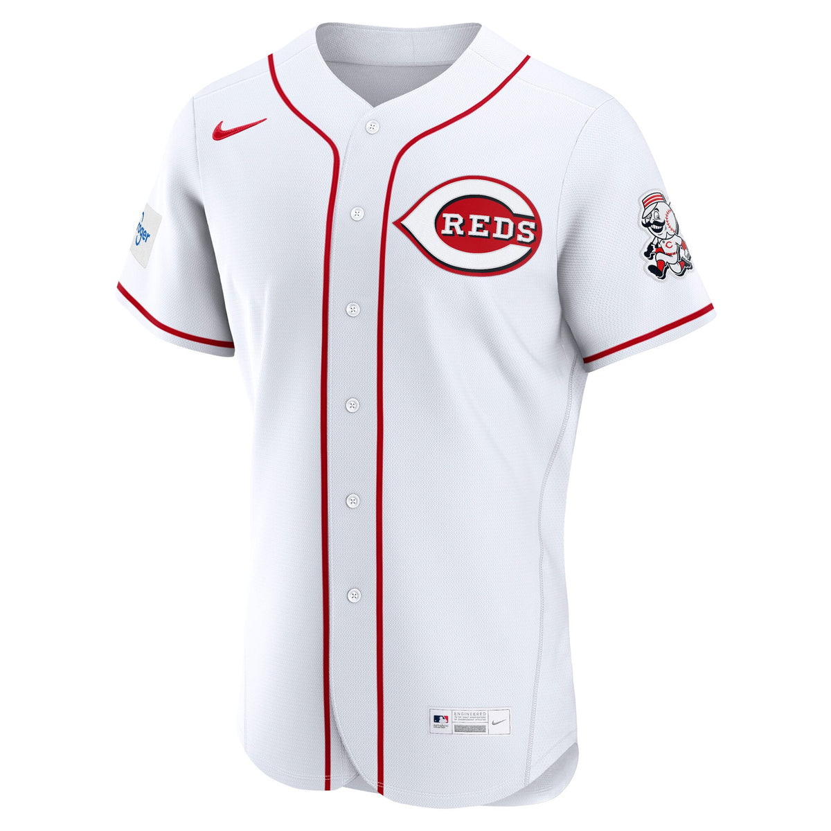Men's Cincinnati Reds Nike White Home Sponsor Patch Authentic Jersey - 3