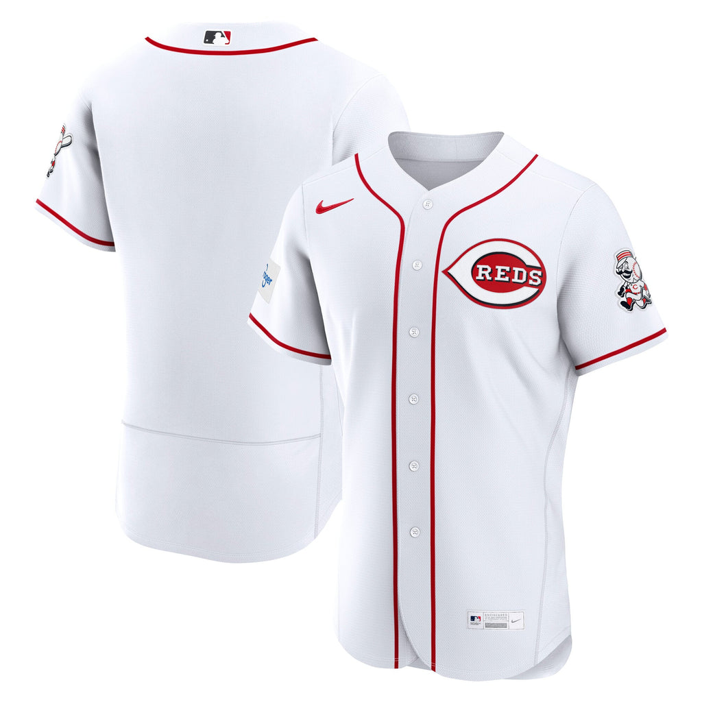 Men's Cincinnati Reds Nike White Home Sponsor Patch Authentic Jersey