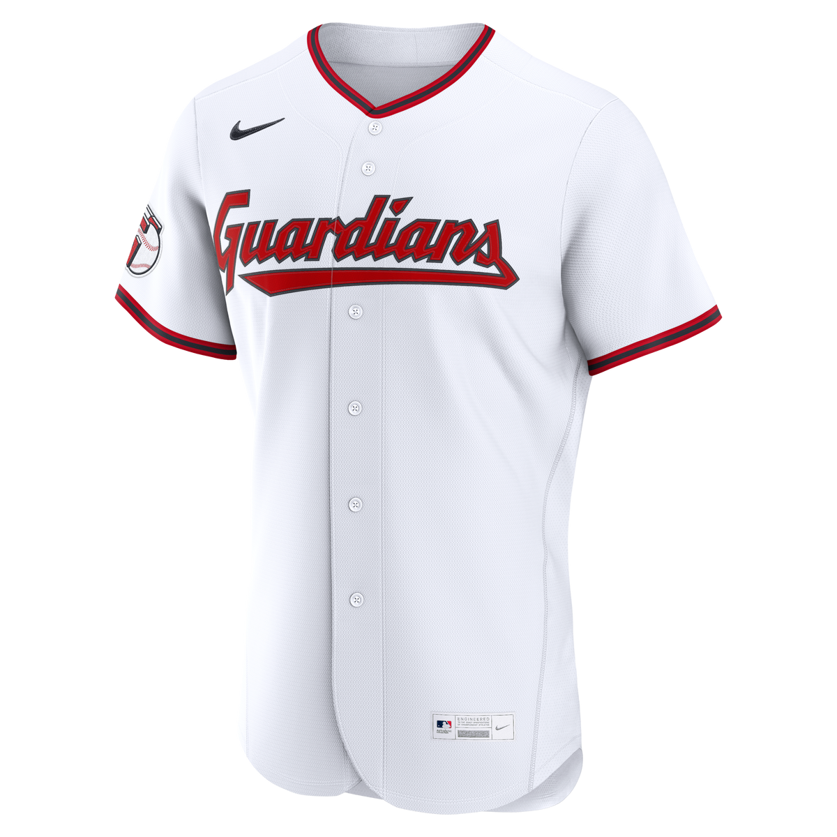 Men's Cleveland Guardians Nike White Home Authentic Custom Jersey - 3