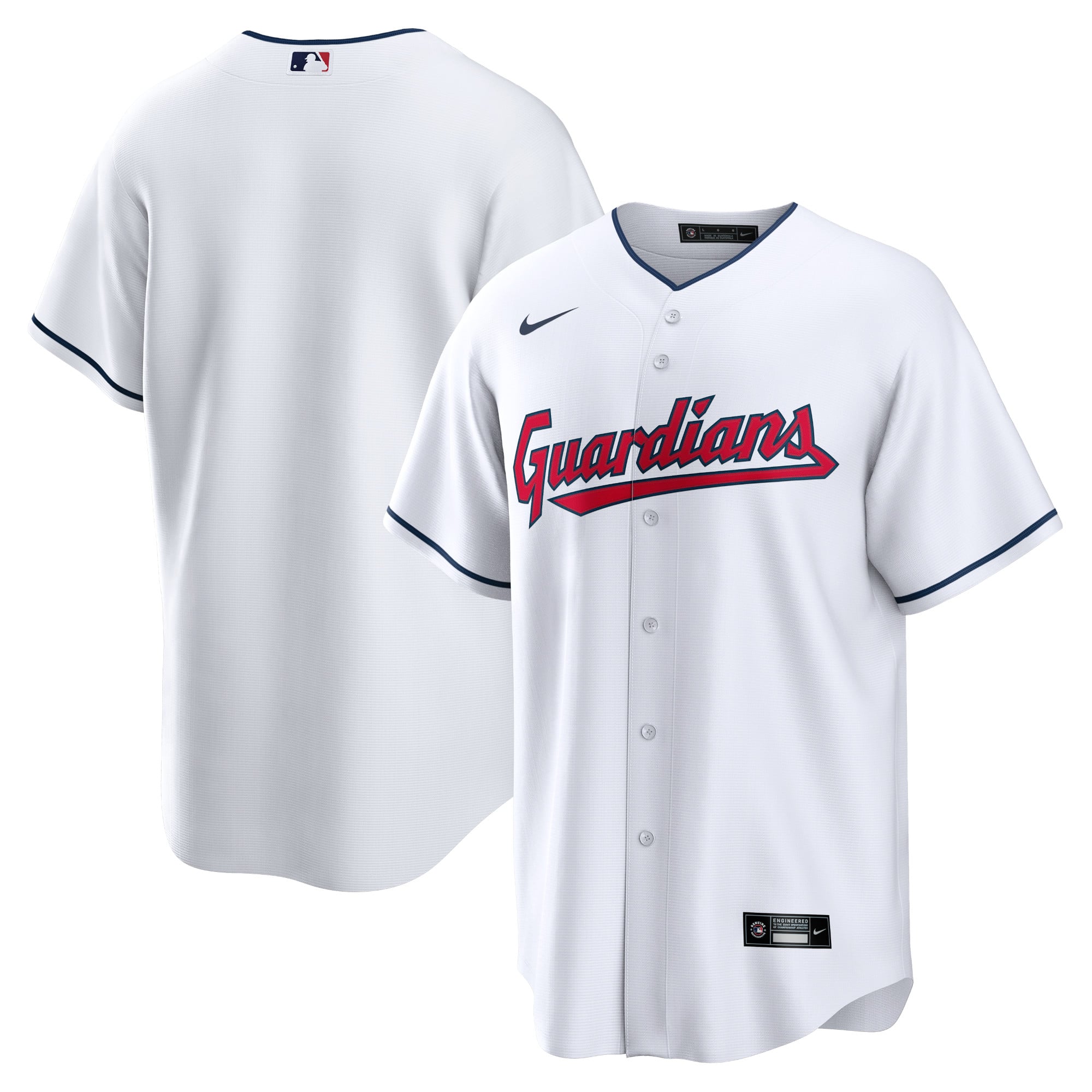 Men's Cleveland Guardians Nike White Home Blank Replica Jersey - 2