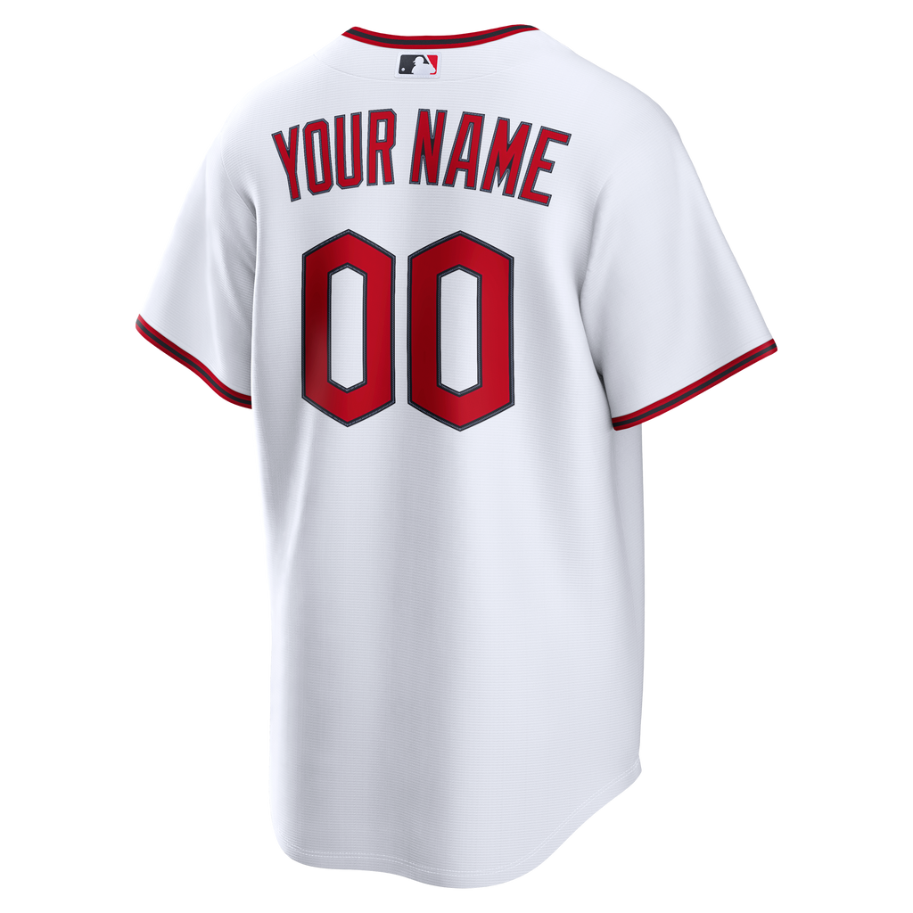 Men's Cleveland Guardians Nike White Home Replica Custom Jersey - 4