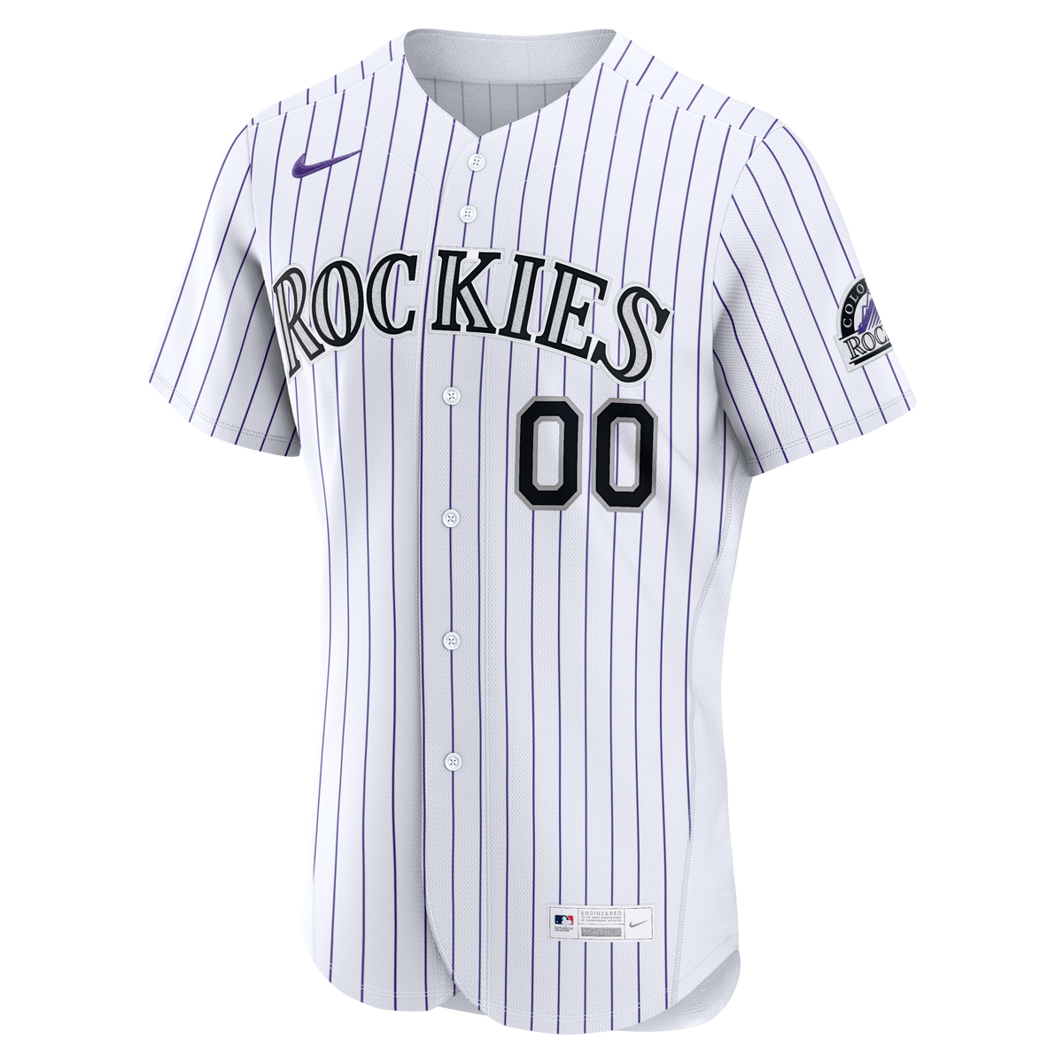 Men's Colorado Rockies Nike White Home Authentic Custom Jersey - 3