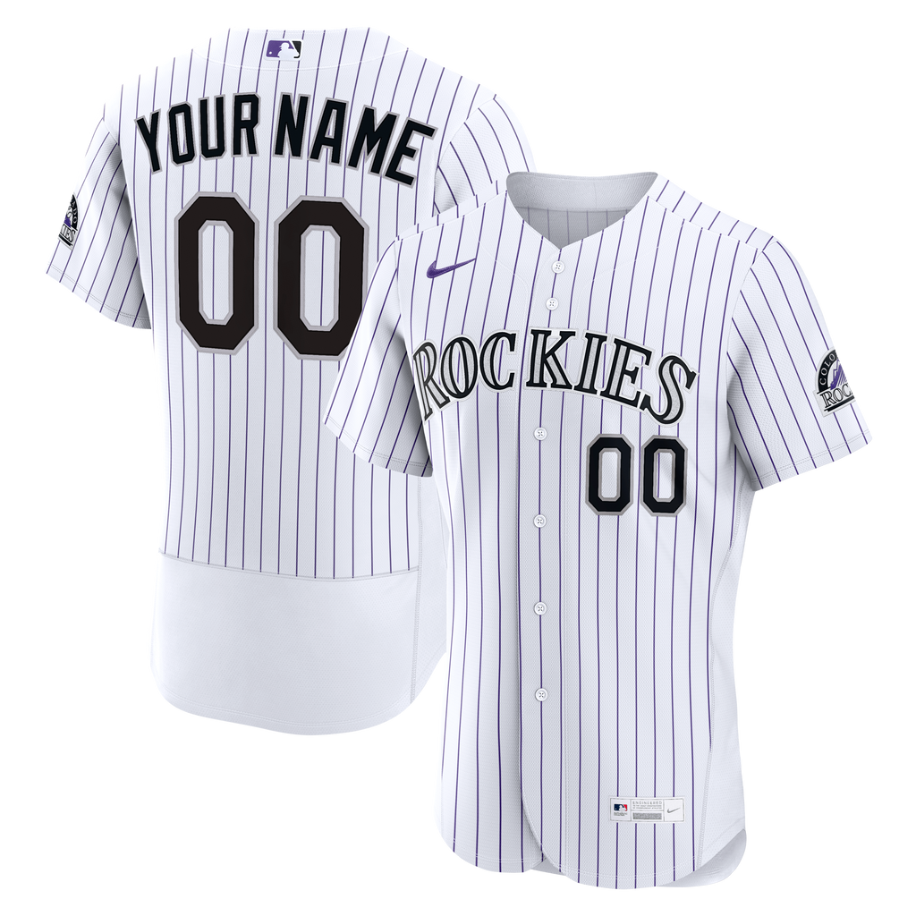 Men's Colorado Rockies Nike White Home Authentic Custom Jersey