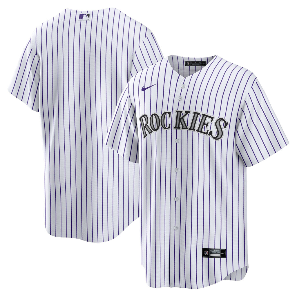 Men's Colorado Rockies Nike White Home Blank Replica Jersey - 2