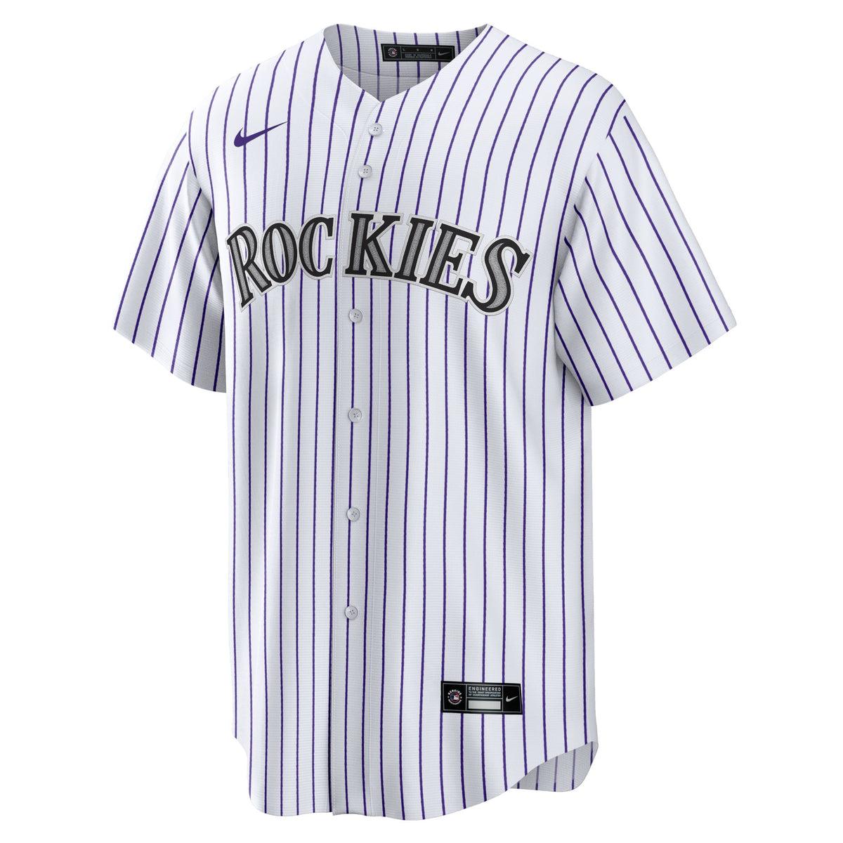 Men's Colorado Rockies Nike White Home Blank Replica Jersey - 3