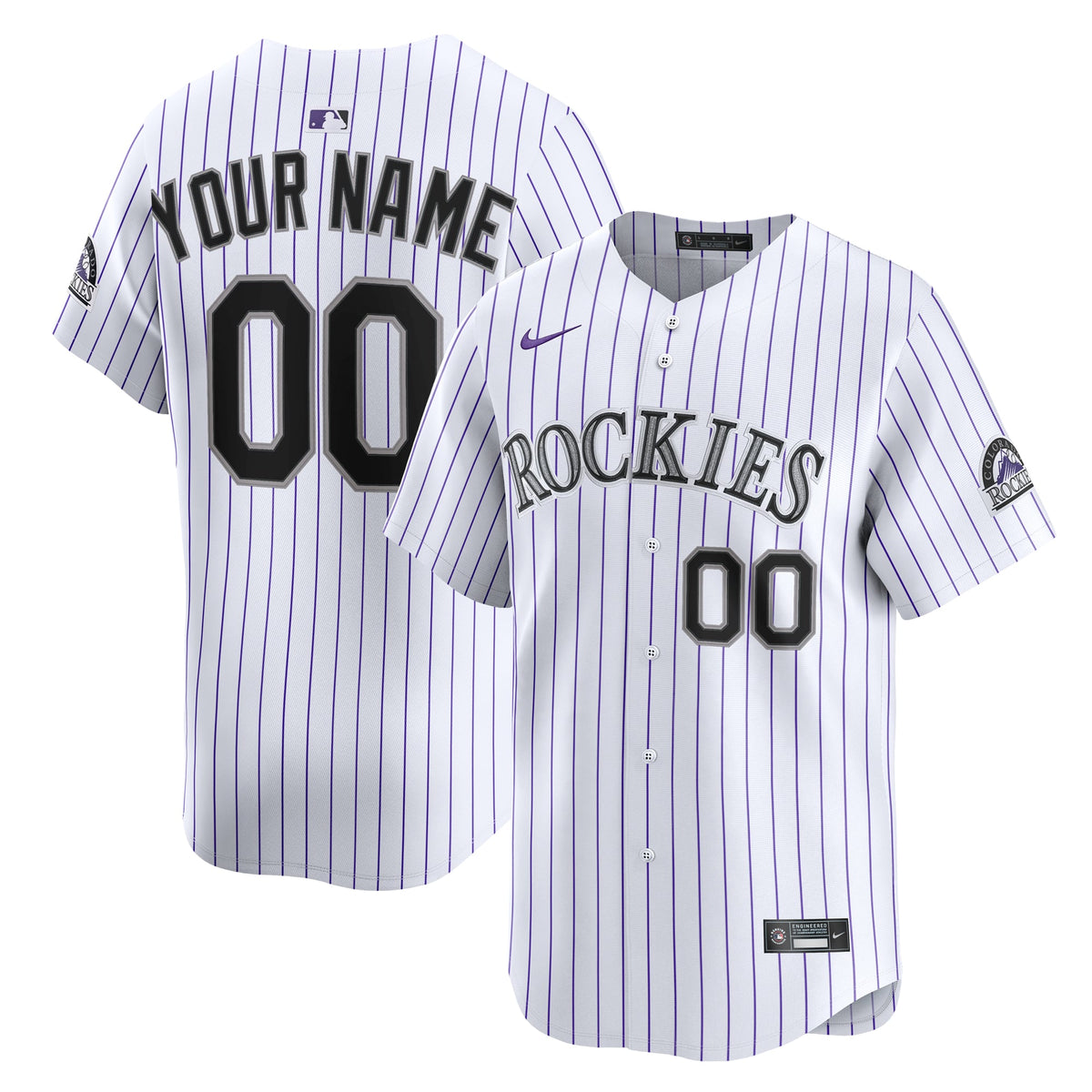 Men's Colorado Rockies Nike White Home Limited Custom Jersey - 2