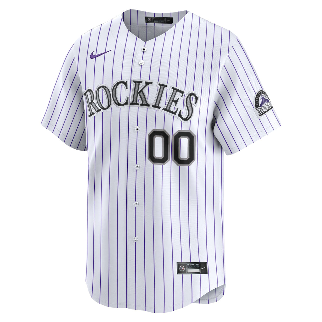Men's Colorado Rockies Nike White Home Limited Custom Jersey - 3