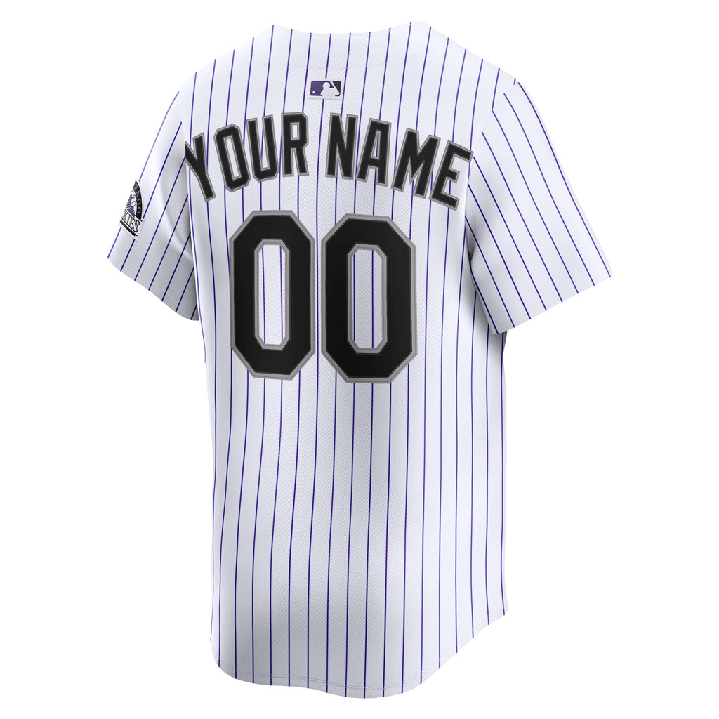Men's Colorado Rockies Nike White Home Limited Custom Jersey - 4