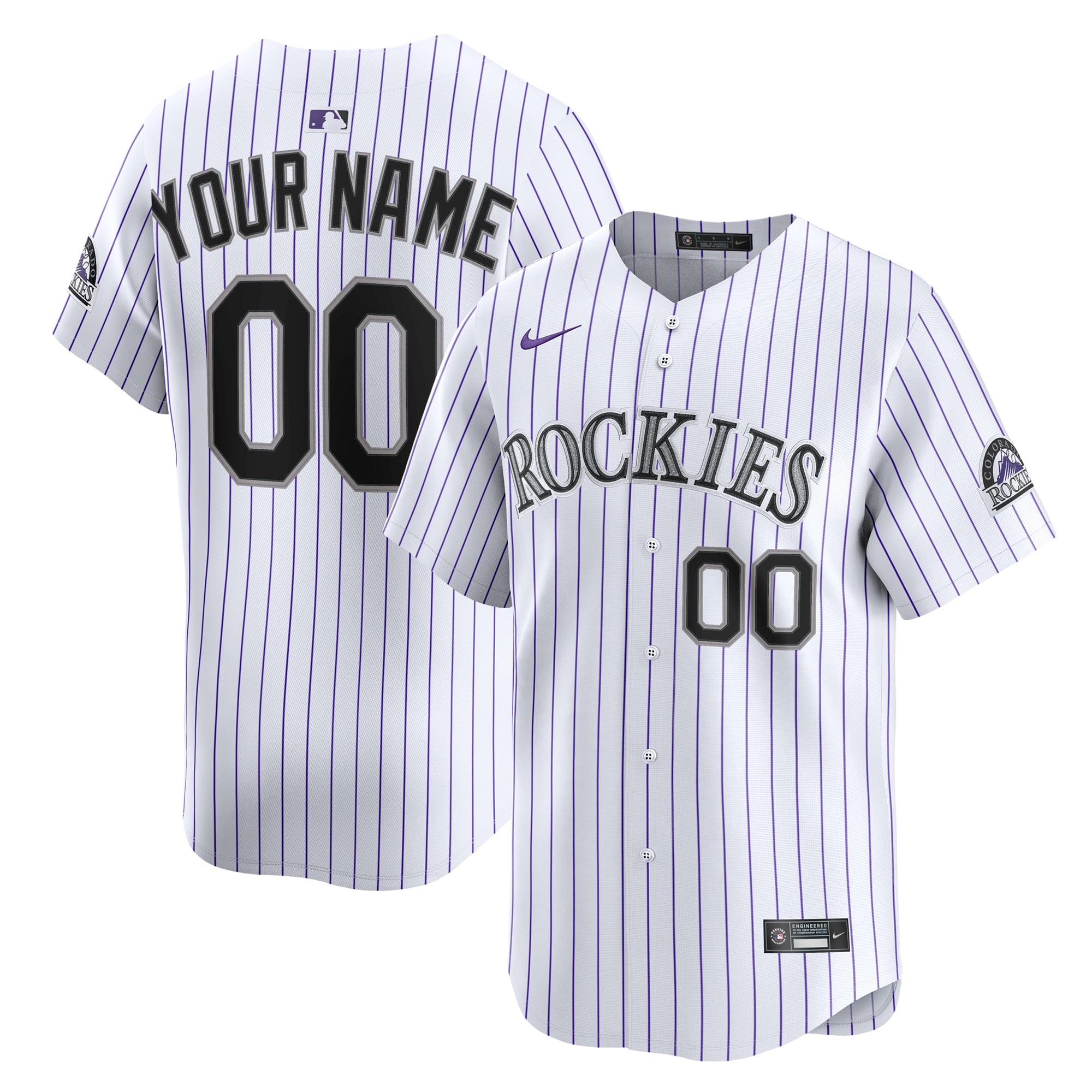 Men's Colorado Rockies Nike White Home Limited Custom Jersey