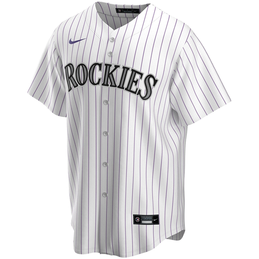 Men's Colorado Rockies Nike White Home Replica Custom Jersey - 3