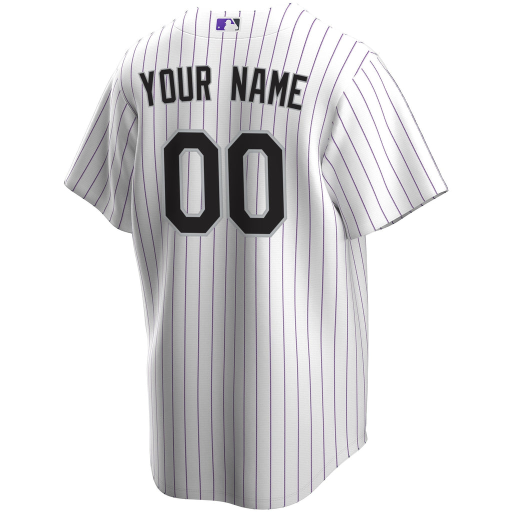 Men's Colorado Rockies Nike White Home Replica Custom Jersey - 4