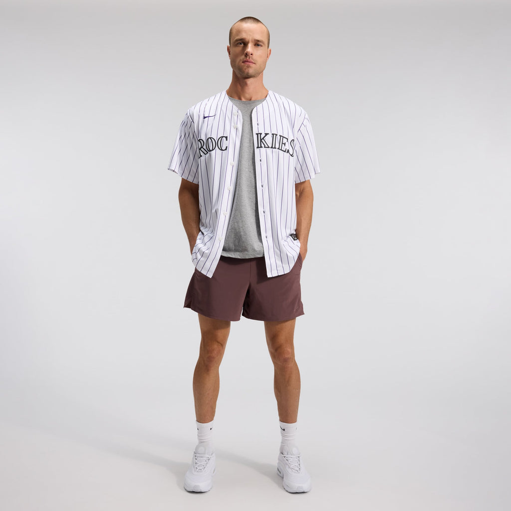 Men's Colorado Rockies Nike White Home Replica Team Jersey - 4