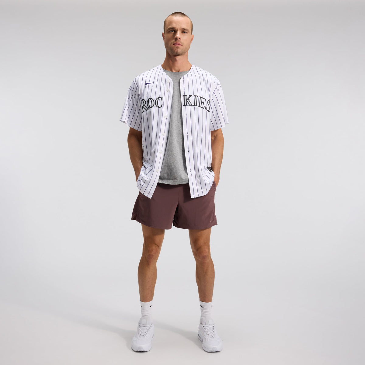 Men's Colorado Rockies Nike White Home Replica Team Jersey - 4