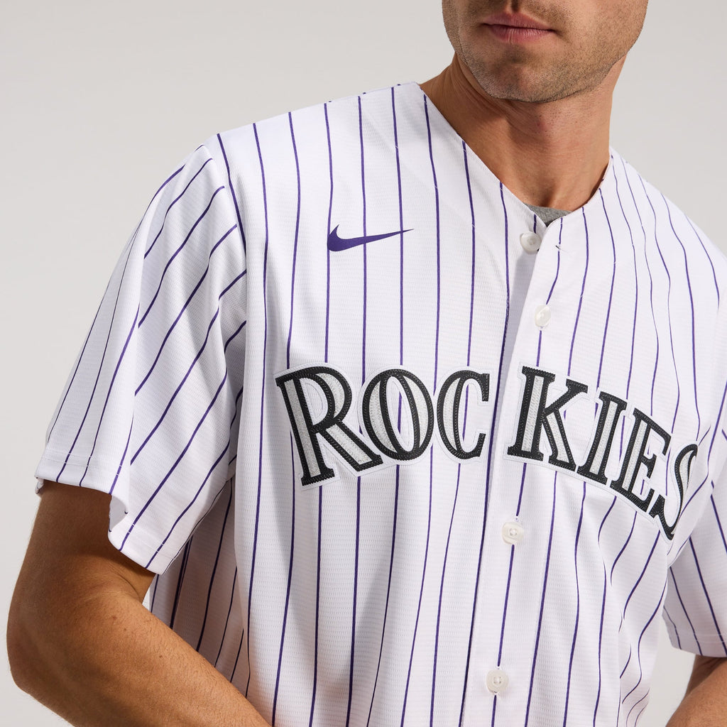 Men's Colorado Rockies Nike White Home Replica Team Jersey - 7