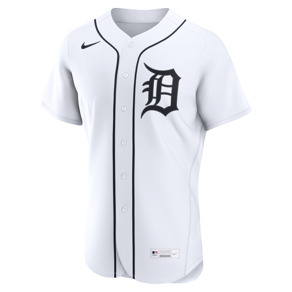 Men's Detroit Tigers Nike White Home Authentic Custom Jersey - 3