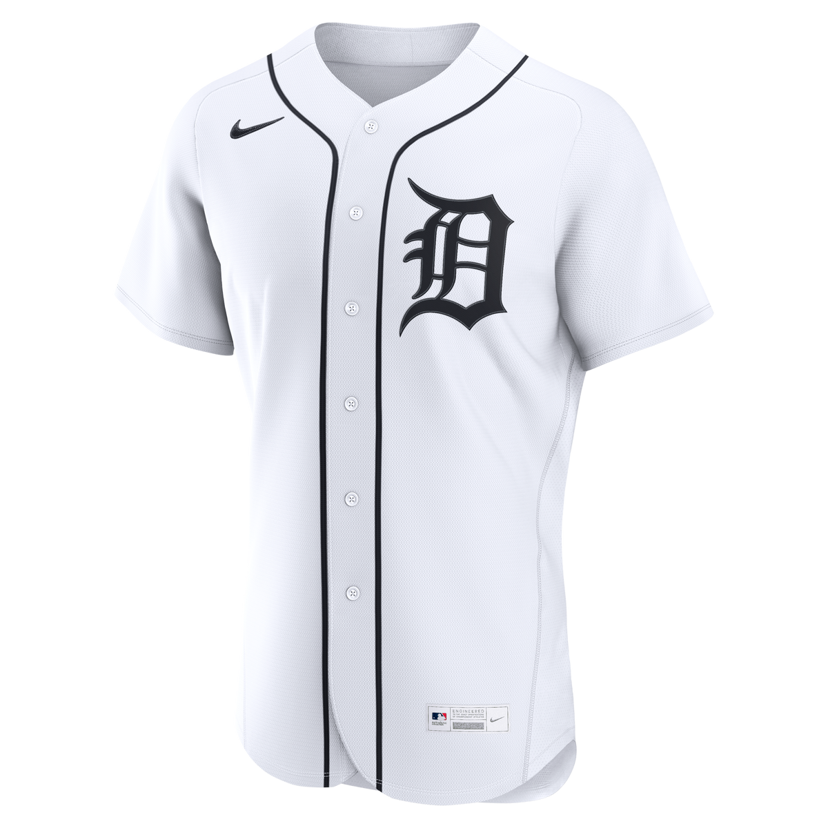 Men's Detroit Tigers Nike White Home Authentic Custom Jersey - 3