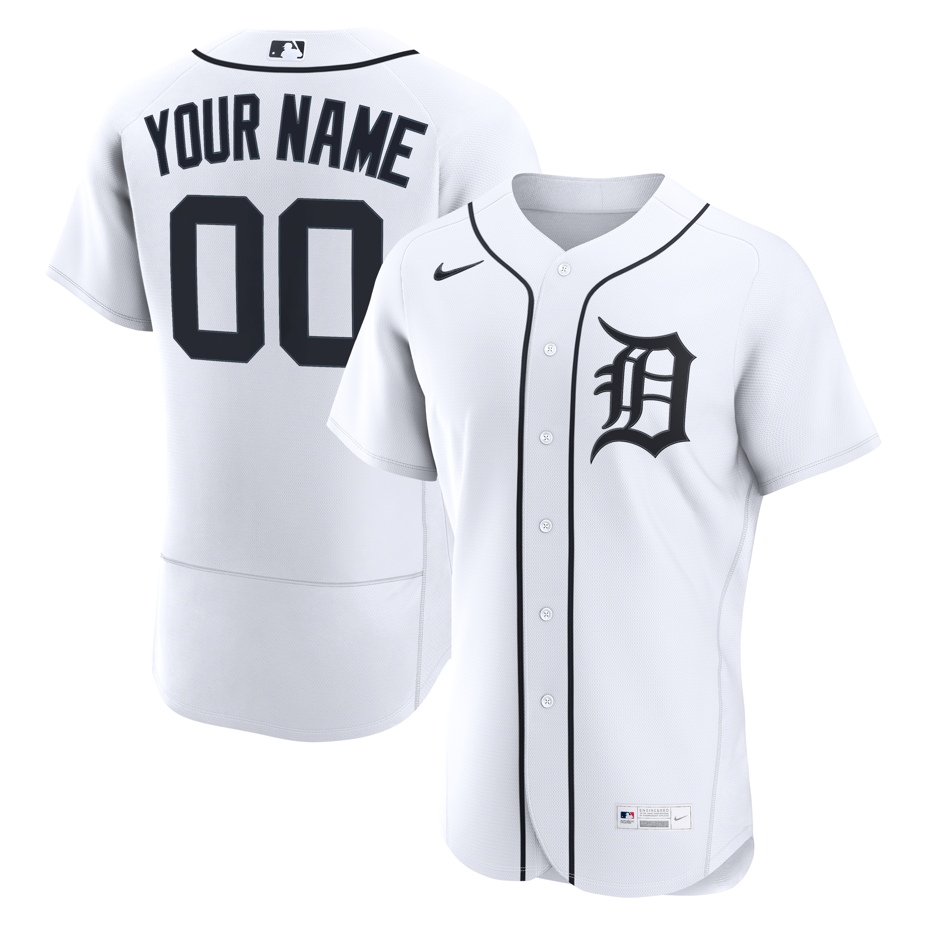 Men's Detroit Tigers Nike White Home Authentic Custom Jersey