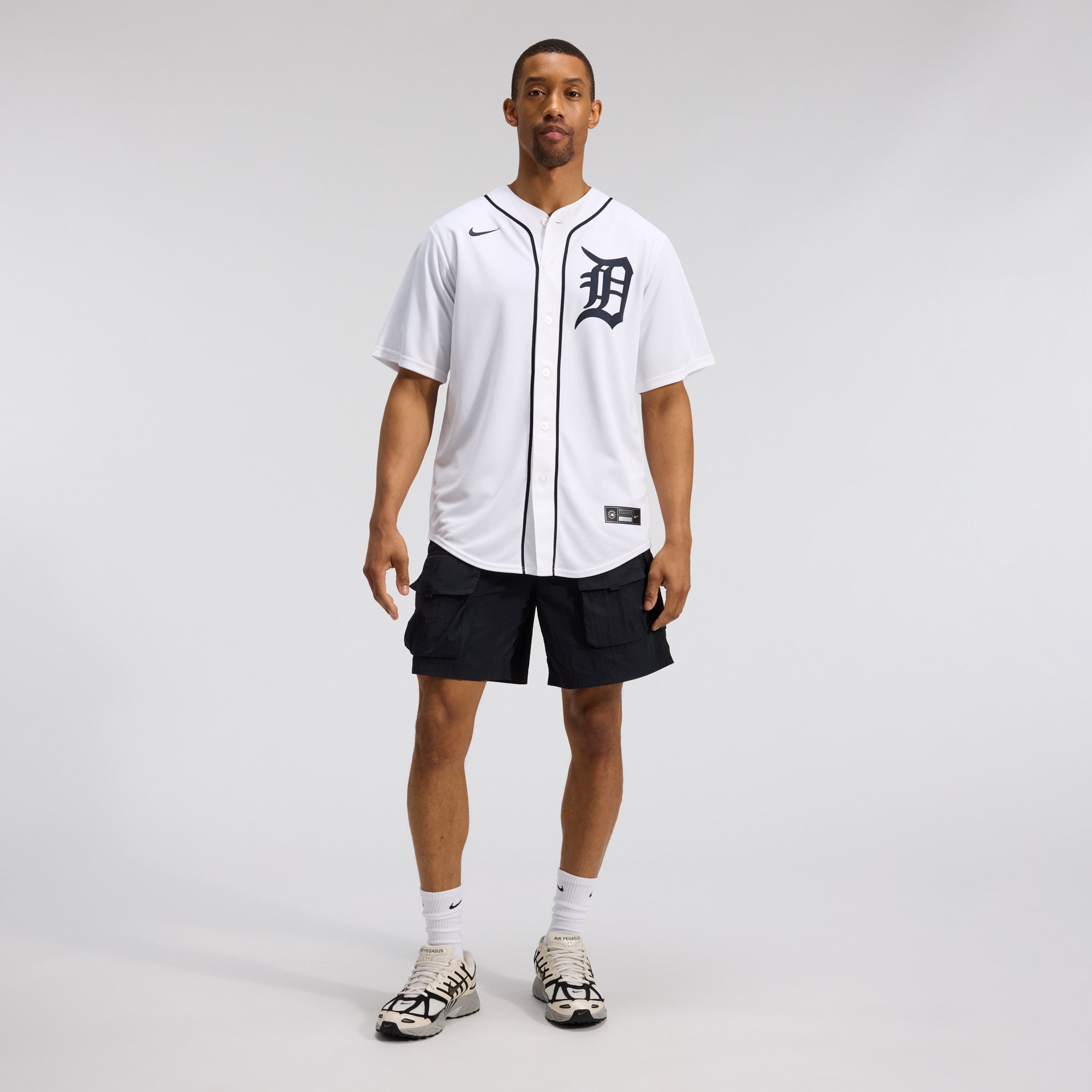Men's Detroit Tigers Nike White Home Replica Jersey - 4