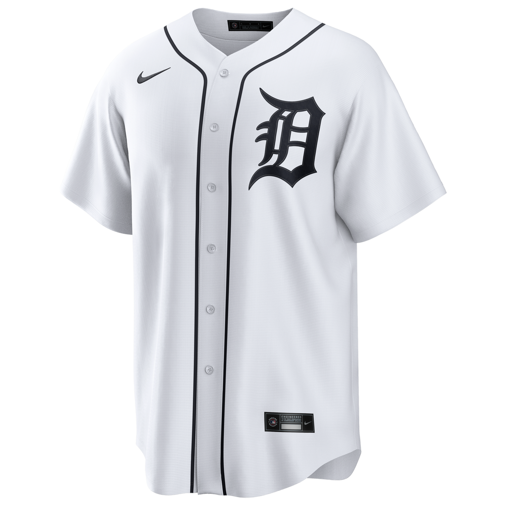 Men's Detroit Tigers Nike White Home Replica Jersey - 6
